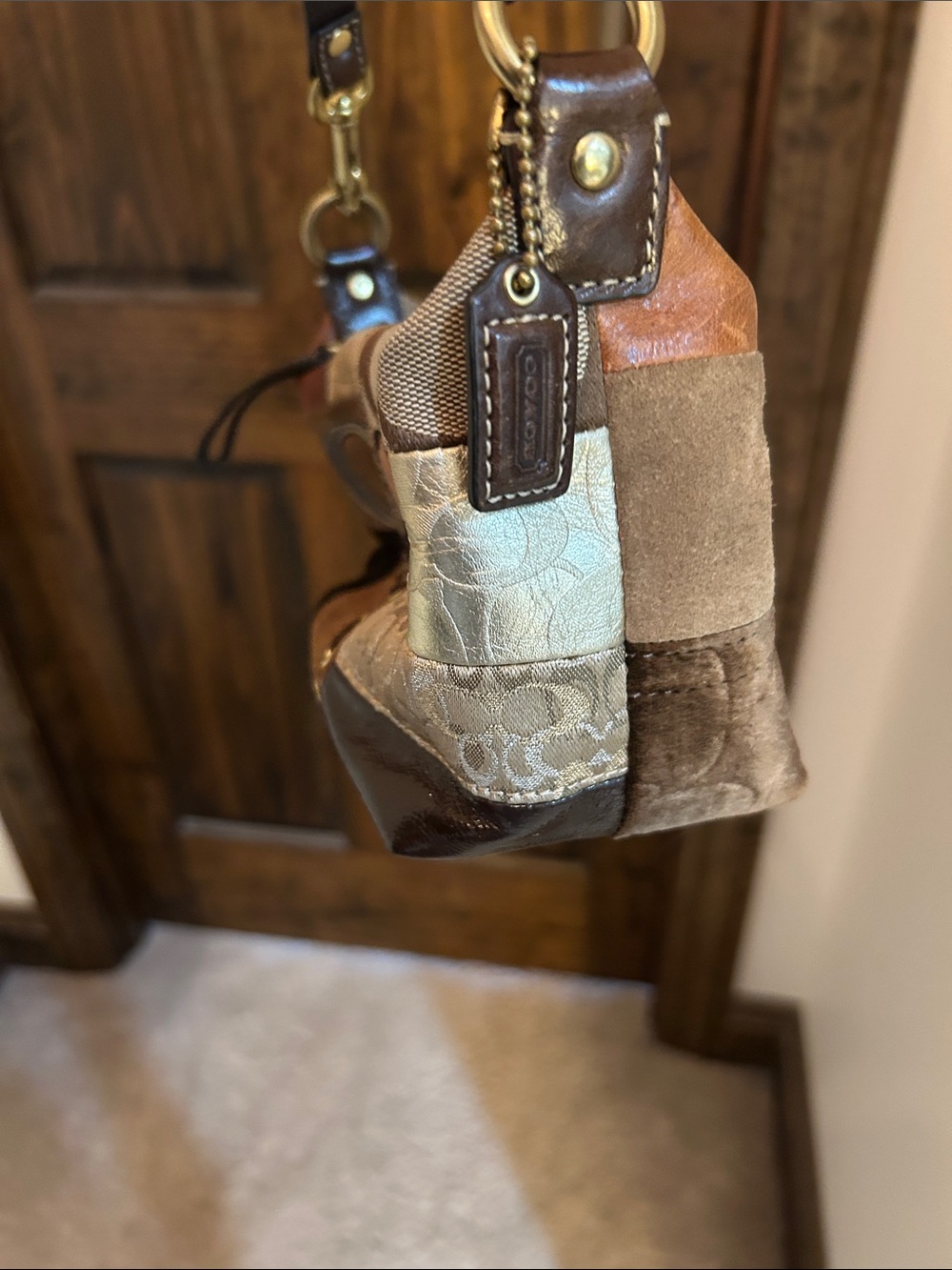 Coach Patchwork Metallic, Tan and Brown Wristlet Trio - Picture 6 of 16